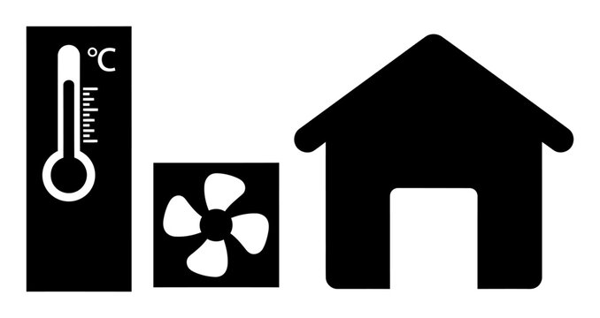 Heat Wave Cooling Center Sign - Minimalist Vector