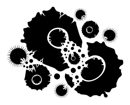 Senolytic Cells - Silhouette Vector Illustration