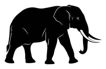 Obraz premium Elephant Silhouette - Minimalist Vector Illustration