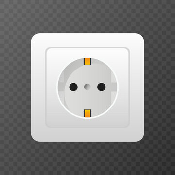Electric wall socket outlet isolated icon. vector illustration
