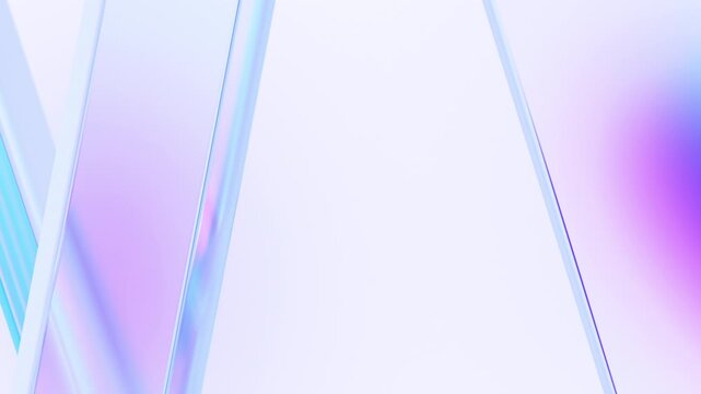 Abstract rotating glass surfaces on a light background, 4k seamless loop 3d animation