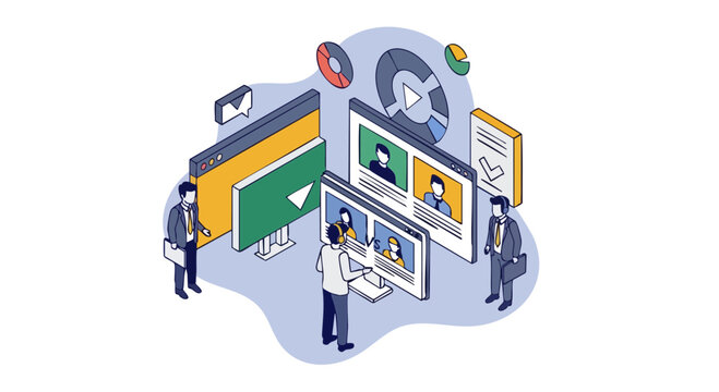 Isometric A B Testing Concept for Digital Marketing and Web Design