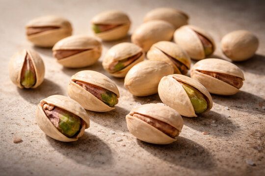 Closeup pistachio nuts still life , generated, AI