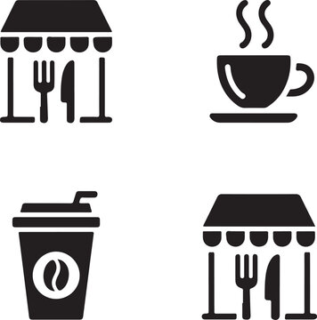 Four icons representing different dining and beverage options