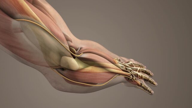Human Arm Ulnar Nerve Anatomy Medical Concept