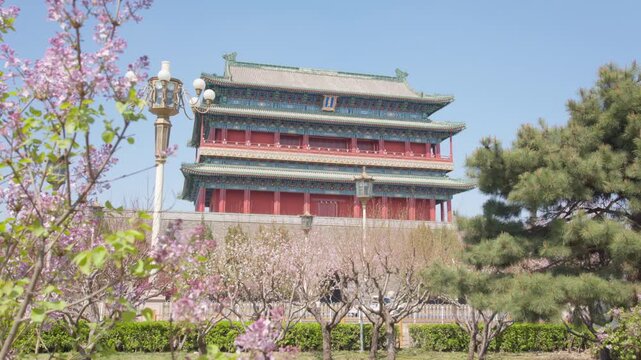 Majestic Zhengyangmen Gate Tower at Qianmen, Iconic Monument of Beijing Central Axis