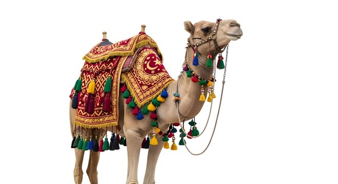 Dromedary camel, decorated, colorful, ornate, desert animal