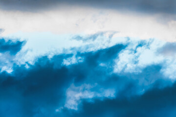 Obraz premium Dark blue rain clouds sky texture weather background