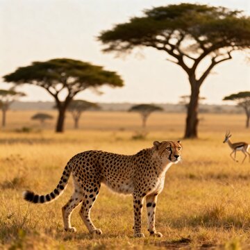 Cheetah The fastest land animal characterized by its slender bui