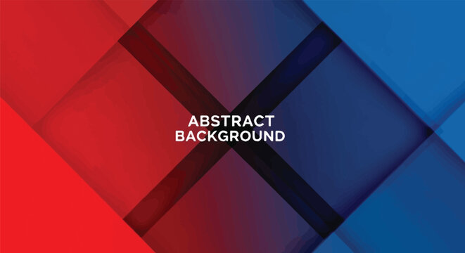 Abstract background featuring a geometric pattern with intersecting red and blue diamond shapes Vector