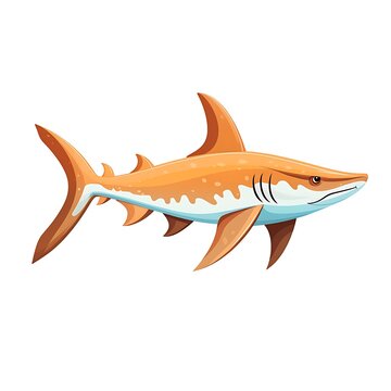 Realistic Dogfish Vector Illustration on White