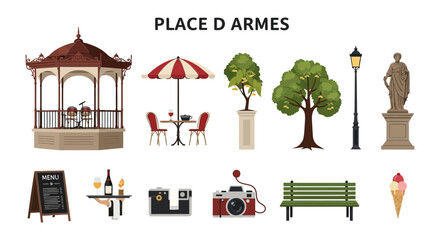Collection of Urban Park and City Square Elements © zyaa
