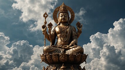 Obraz premium Creative composition of clouds in the sky - Generative AI