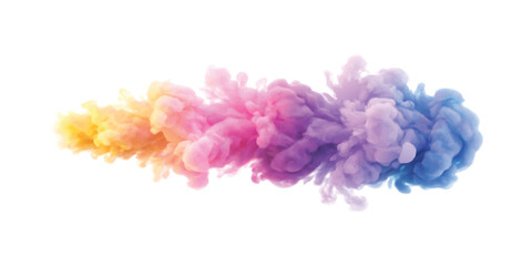 Abstract colorful ink cloud explosion isolated on white background vibrant liquid smoke gradient vector illustration for design © GraphixEra