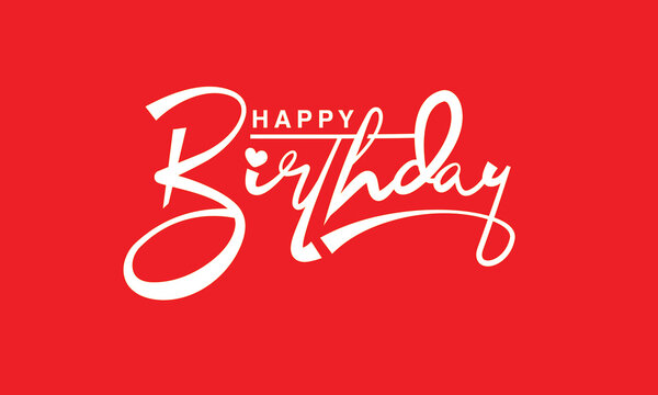 Elegant Handwritten Happy Birthday Typography Lettering Design