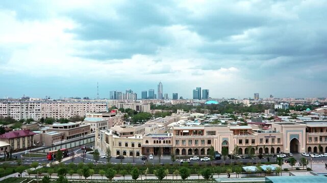 Tashkent city. City in Uzbekistan. View of Tashkent from above