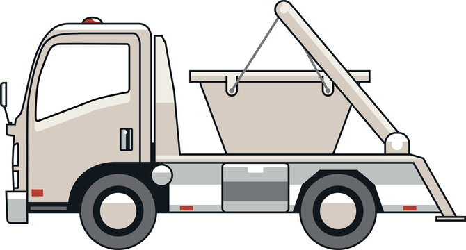 Cantilever skip truck.