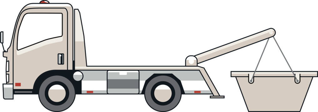Cantilever skip truck.