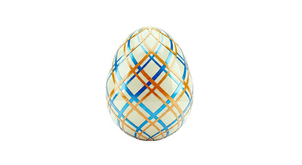 Obraz premium Easter Egg with Blue and Orange Diamond Pattern