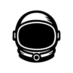 Logo exploración del espacio. Dibujo sencillo con líneas de un casco de astronauta vintage  © teracreonte