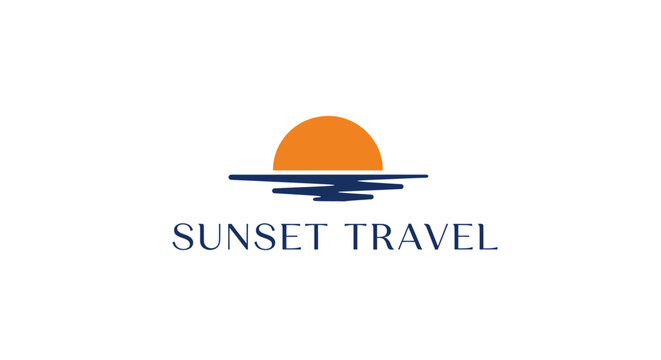 Sunset travel company logo design.