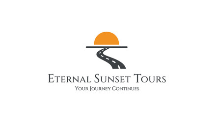 Fototapeta premium Eternal Sunset Tours travel company logo.