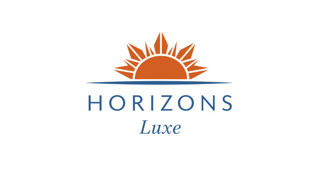 Horizons Luxe logo with sun.