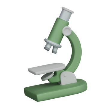 3D Microscope Laboratory Medical Research Equipment Illustration