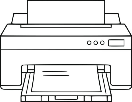 Printer Illustration, Office Printer Vector Icon