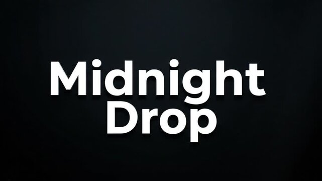 Midnight Drop Modern Text Title Animation Reveal on Dark Background.