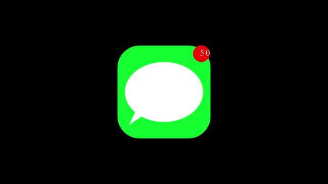 Green square icon with rounded corners featuring a white speech bubble and a red circular badge with the number 1, symbolizing a new unread message notification in a messaging app.