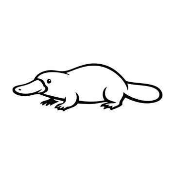 Logotipo con dibujo sencillo con l&iacute;neas de un ornitorrinco de perfil