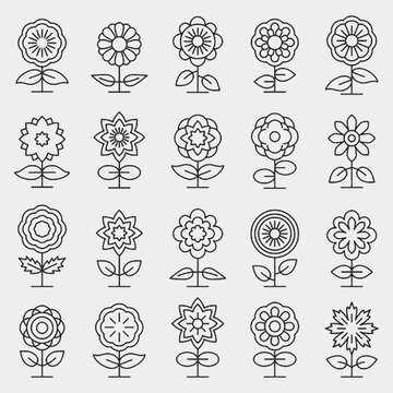 Simple Flat Flower Vectors