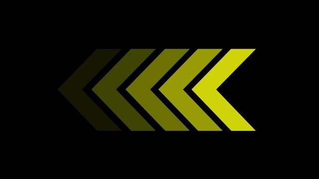 Arrow icon concept animation, arrows sign right to left animation concept,green arrow loop animation left direction concept, 4k black background icon animation