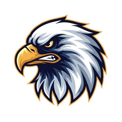 Obraz premium Eagle mascot vector logo for esports and sports team branding, fierce eagle head emblem design