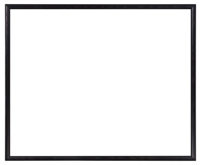 Obraz premium Narrow black picture frame on transparent background, in PNG format.