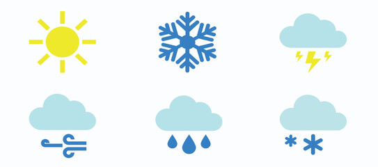 Obraz premium Weather Forecast Icon Set