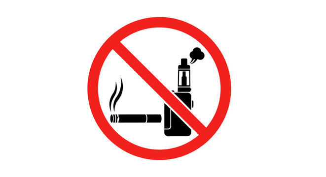 No Smoking and No Vaping Sign Icon