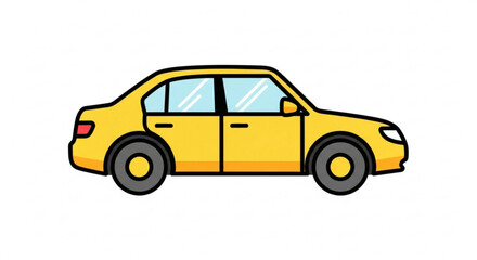 Fototapeta premium cartoon yellow vehicle for automotive concept and city traffic infographic.