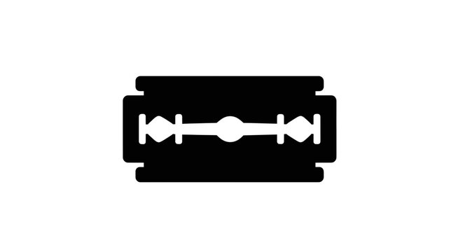Sharp Razor Blade Icon, Clean Cut Symbol, Isolated on White Background