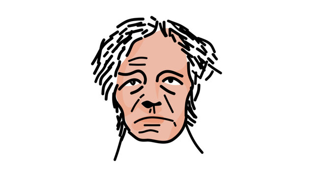 Michael Faraday portrait, flat vector illustration