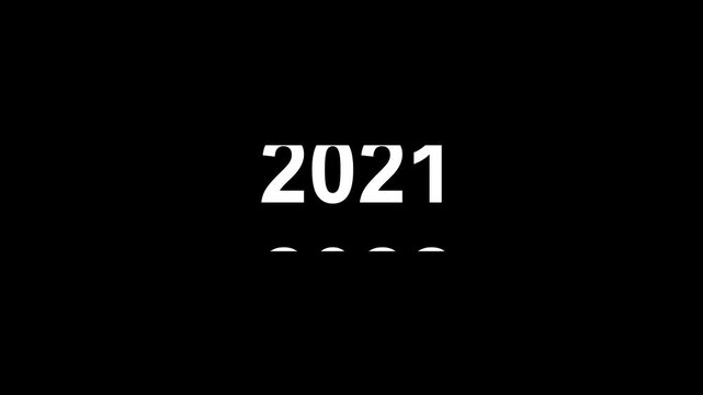 Timeline Scroll from 2001 to 2029 on Black Background. 2001 to 2029 text animation scrolling up, 2029. 4k black background icon animation