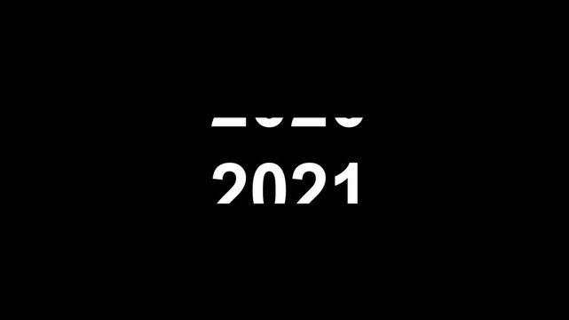 Timeline Scroll from 2001 to 2026 on Black Background. 2001 to 2026 text animation scrolling up, 2026. 4k black background icon animation