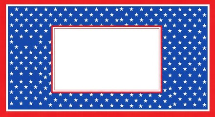 Obraz premium Patriotic border with stars and stripes a red white and blue frame