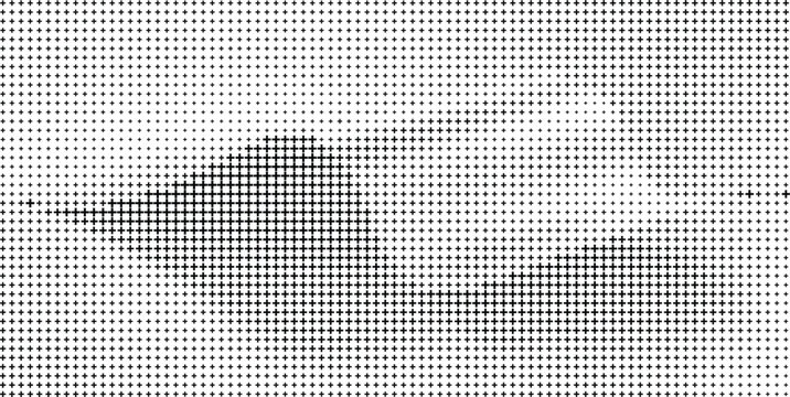 Horizontal Gradient Black Plus Sign Halftone Pattern White Background, Linear Black Plus Symbol Halftone Gradient Clean White Background