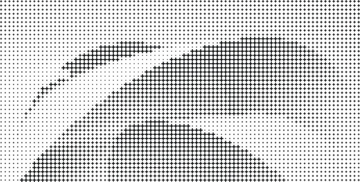 Abstract Black Plus Sign Halftone with Jagged Edges Gradient, Sharp Edge Plus Halftone Abstract White Background