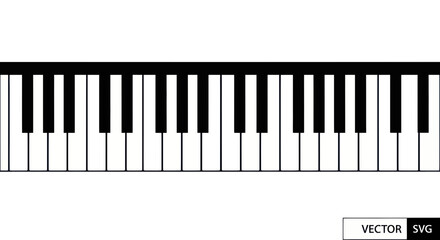 Fototapeta premium Black and White Piano Keyboard Keys - Musical Instrument Detail