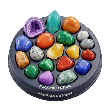 Collection of colorful gemstones and minerals.