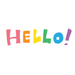 Colorful Hello Pop Typography Cute Handwritten Lettering © Emotional design