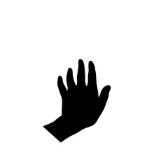 Fototapeta premium hand silhouette vector on white background.